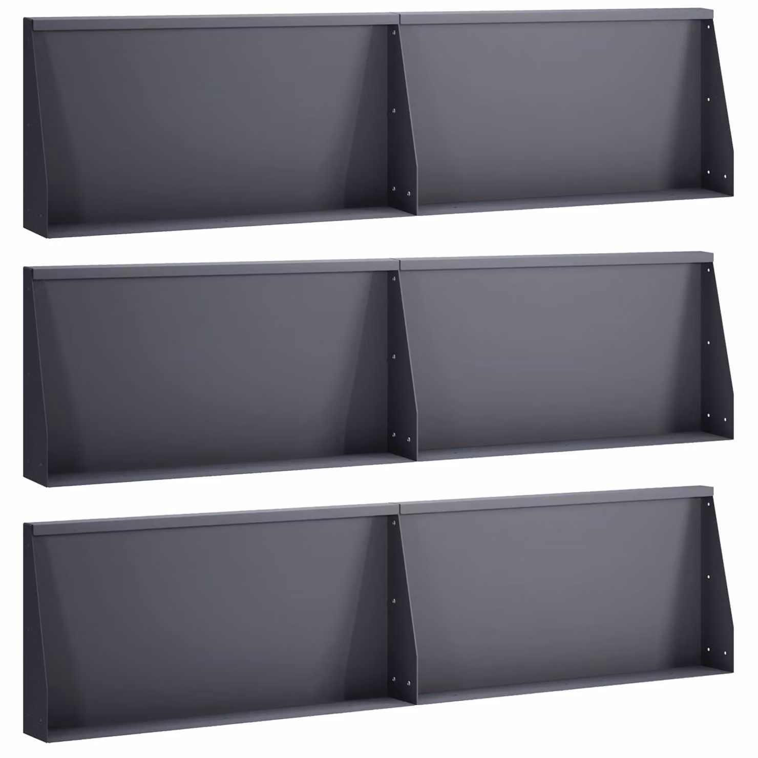 Set di 6 muretti di contenimento vidaXL in acciaio color antracite, L/P/H: 80 x 40 x 12 cm