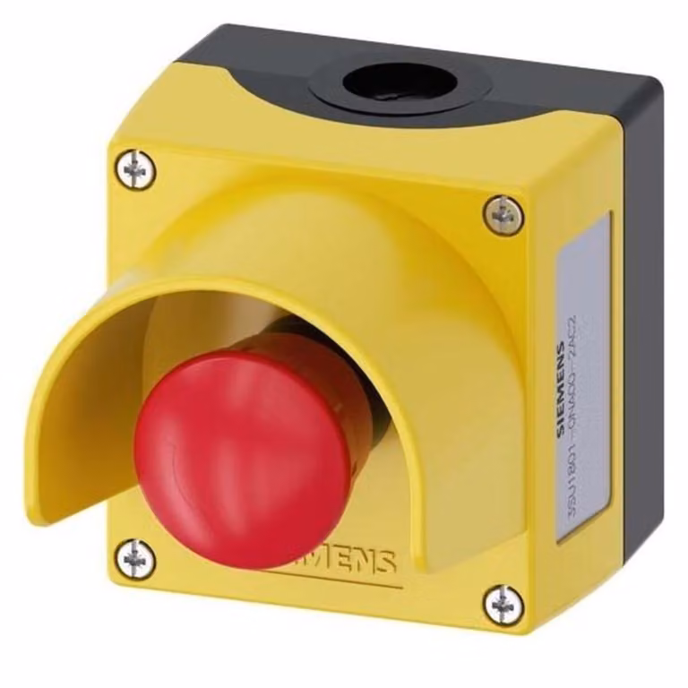 Pulsante a fungo Siemens in custodia, con collare di protezione Giallo Sblocco rotante SIRIUS ACT 3SU1801-0NA00-2AC2 1 pz