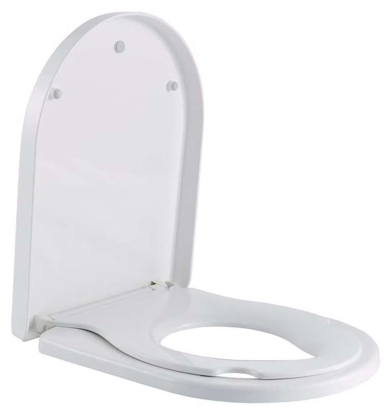 BERNSTEIN Sedile WC per famiglie U1006 con sedile WC per bambini integrato, chiusura ammortizzata e funzione Take-Off, Duroplast, antibatterico, bianco