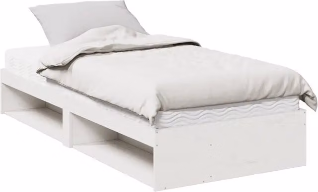 Dormeuse singola per adulti in legno massello di pino bianco con materasso in schiuma L/P/H: 90 x 200 x 30 cm