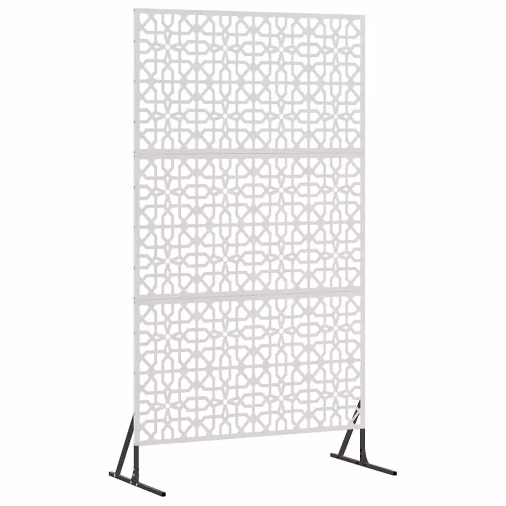 Paravent semi-trasparente vidaXL in acciaio inossidabile, L 100 cm x P 50 cm x H 180 cm, Grigio/Argento/Bianco – 2