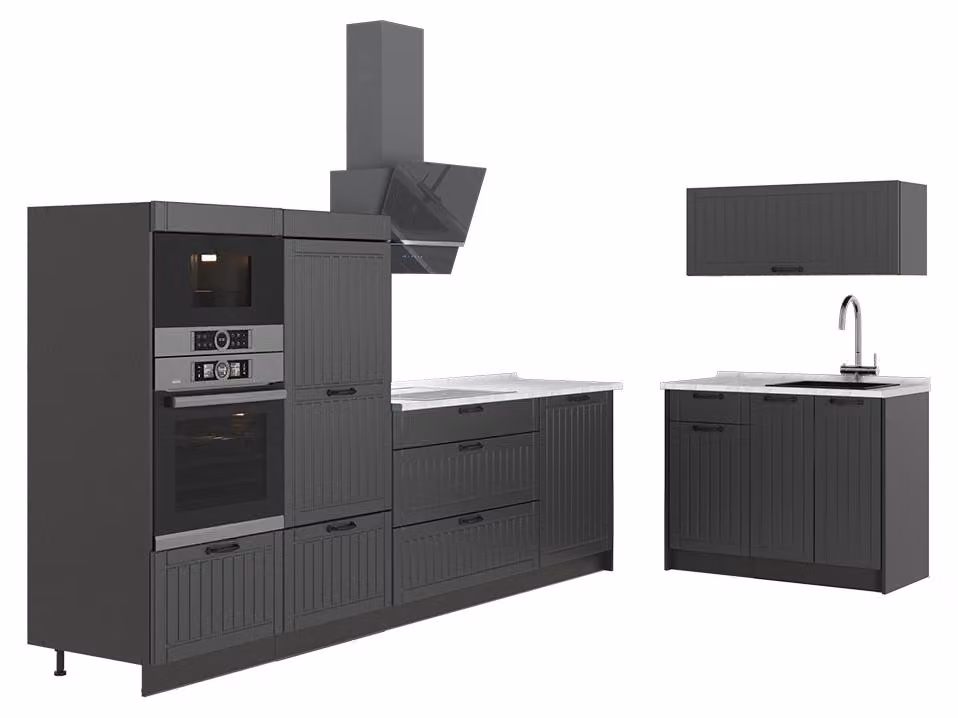 Cucina Vicco Fame-Line Grigio scuro/Antracite 380 cm, PL Marmo, Model 64058