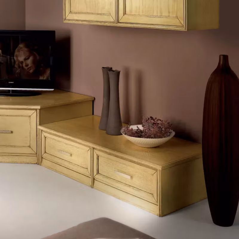Parete attrezzata porta tv in legno laccato avorio Mobili 2G L/P/H: 200 x 120 x 60 cm – 1