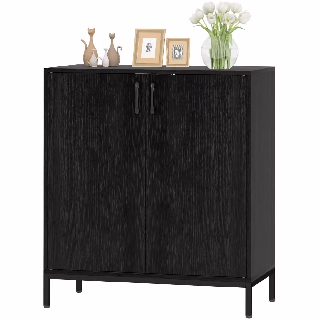 Cassettiera Moderna Minimal Nero L: 80 cm, P: 40 cm, H: 90 cm – 2