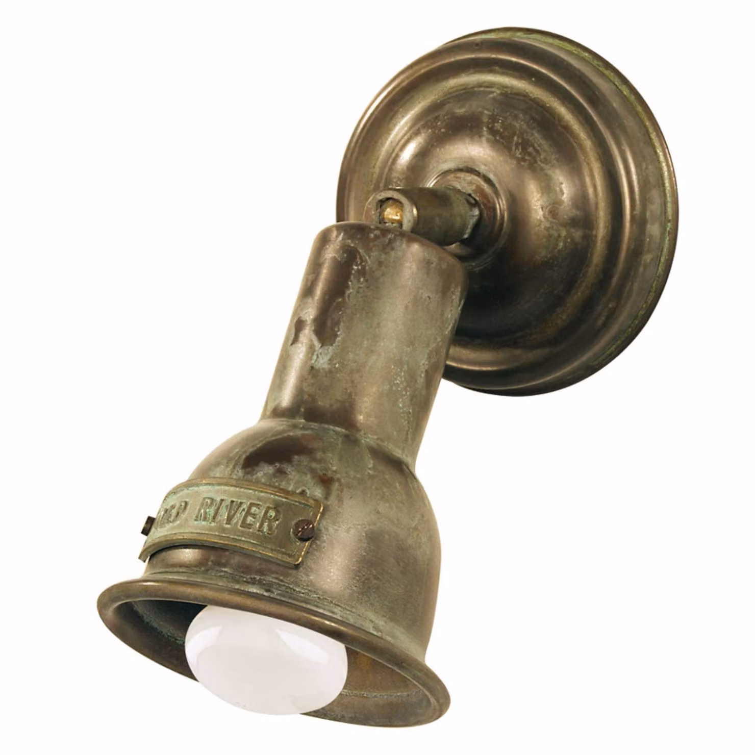 Moretti Luce Applique da parete SPOTISLAND, dimmerabile, Bronzo / Ottone antico, Soggiorno / Sala da pranzo, Ottone, Antico, Applique