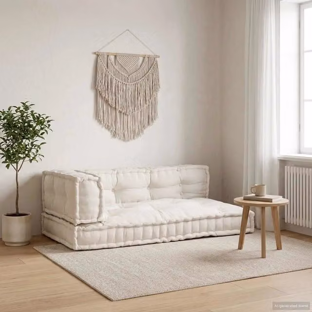 Set di 3 cuscini per divano pallet vidaXL in tessuto traspirante color beige L: 120 cm, P: 80 cm, H: 34 cm – 1