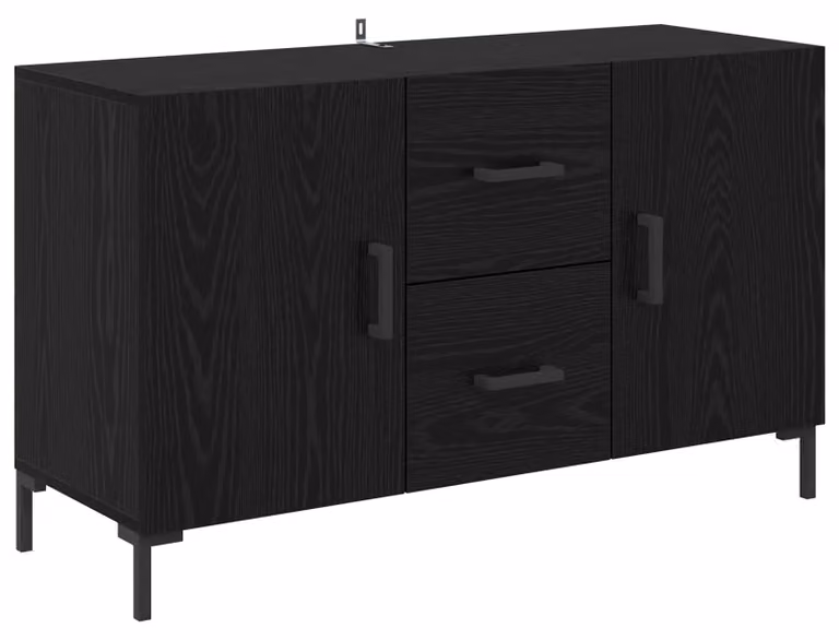 Credenza Rovere Nero 100 x 36 x 60 cm Legno multistrato