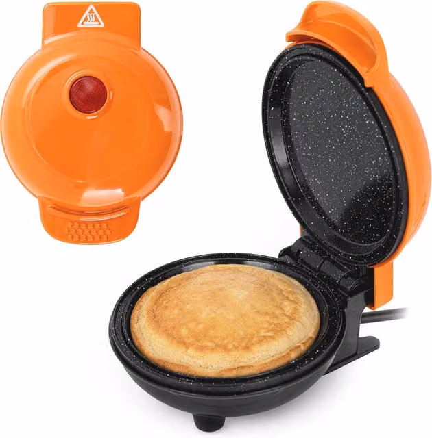 Mini piastra per pancake rotonda KASANOVA arancione in plastica, diametro 12 cm