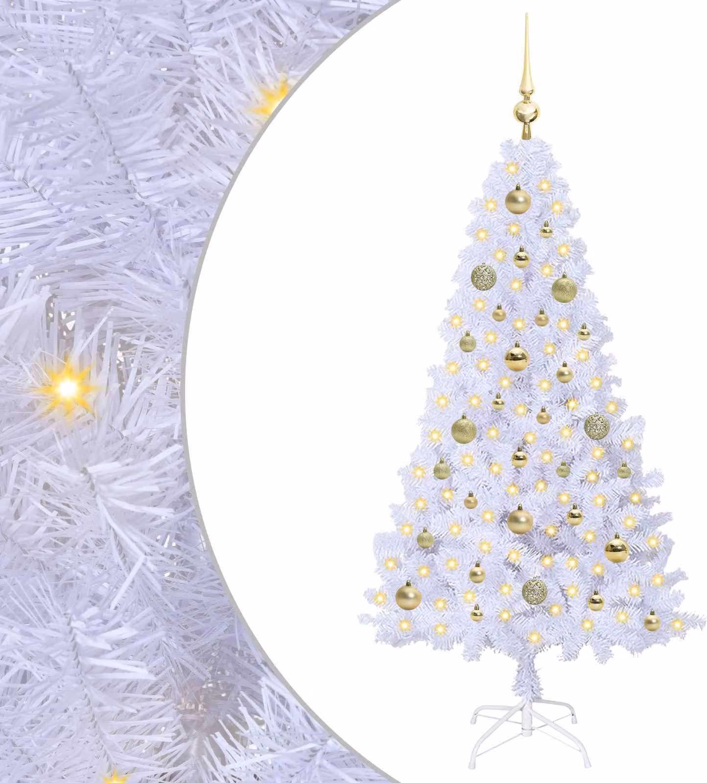 Albero di Natale artificiale Bianco 150 cm PVC e Acciaio