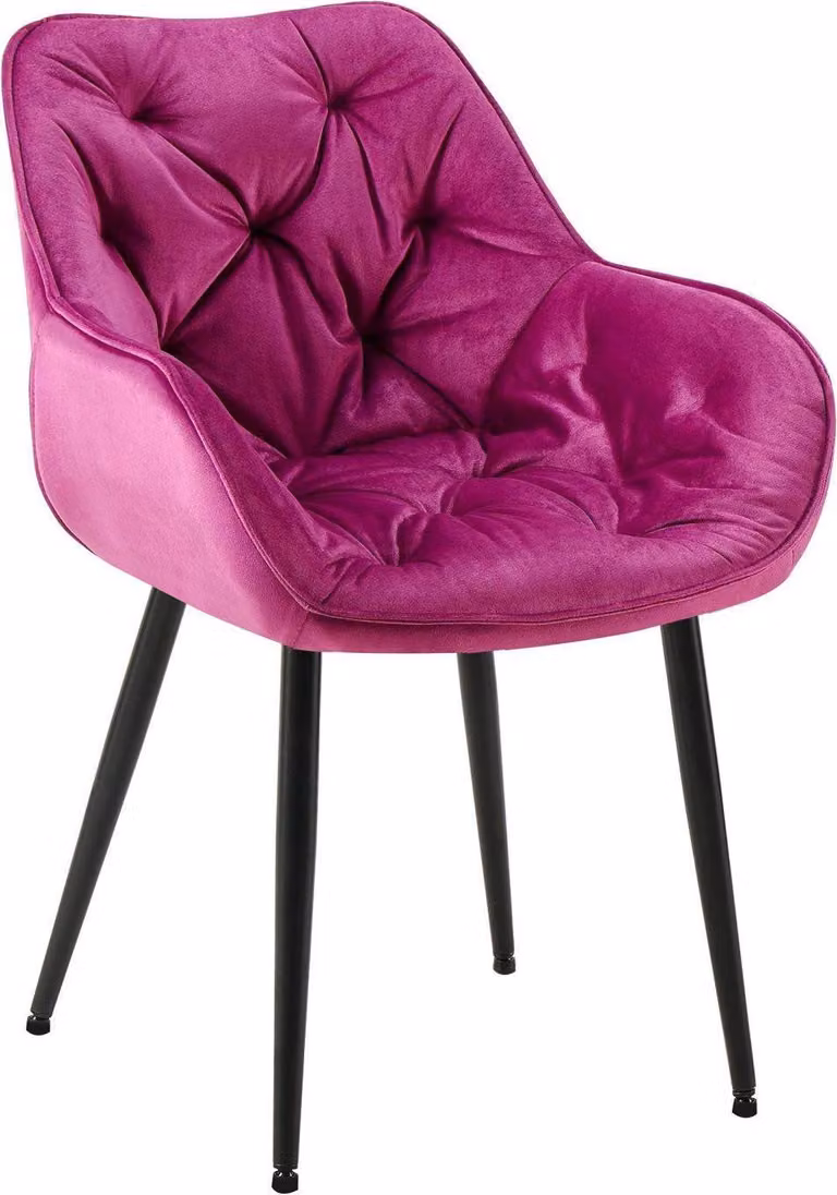 Sedia da pranzo in velluto - Stile poltrona - Elevato comfort e facile manutenzione | Colore: Viola