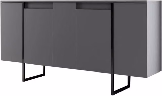 Credenza in legno "Luxe" - 160 x 35 x 80 cm - Grigio antracite