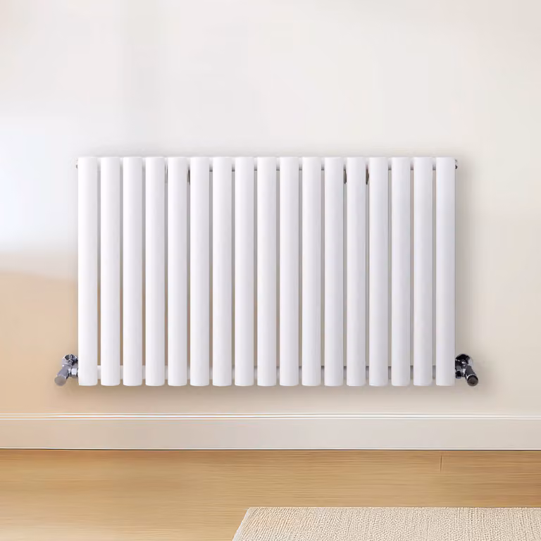 Radiatore Orizzontale Doppio di Design Bianco 601x1000mm 1050W Termosifone - Revive