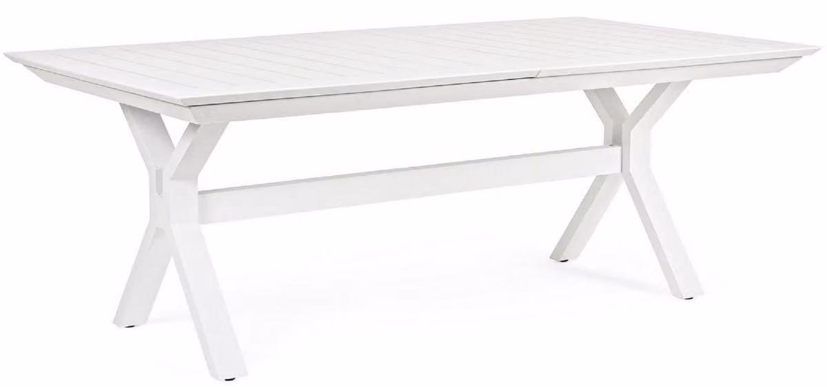 Tavolo da giardino Casa Padrino bianco 200-300 x 110 x h. 76 cm - Tavolo da pranzo allungabile in alluminio verniciato a polvere - Tavolo da giardino e patio - Mobili da giardino e patio