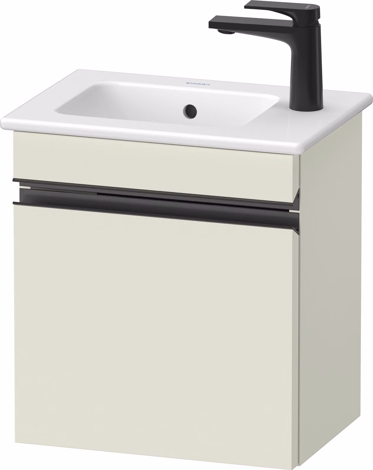 Duravit Sivida bâti-support pour lavabo, charnières à gauche, poignée encastrée noir diamant mat, 400x287x443mm, pour ME by Starck, SV4642LBDHH0000, SV4642LBDHH0000