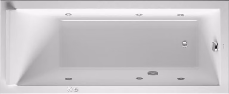 Duravit Starck Bains à remous, à encastrer, simple dos, bâti-support, garniture de vidage et de trop-plein chrome, système à jet, 1700x700mm, 760334000JS1000, 760334000JS1000