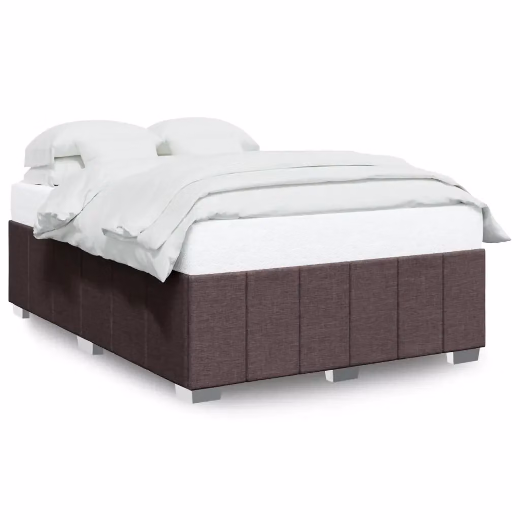 Giroletto senza materasso vidaXL in legno e tessuto marrone scuro L 140 cm x P 200 cm – 2
