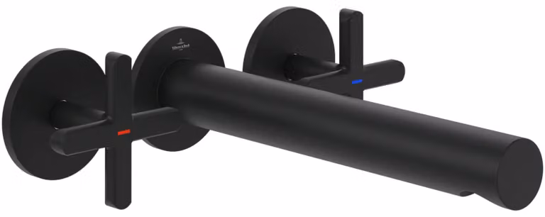 Villeroy & Boch Rubinetto per lavabo Loop & Friends 60x60x225 mm senza scarico, nero opaco, 1 pz.