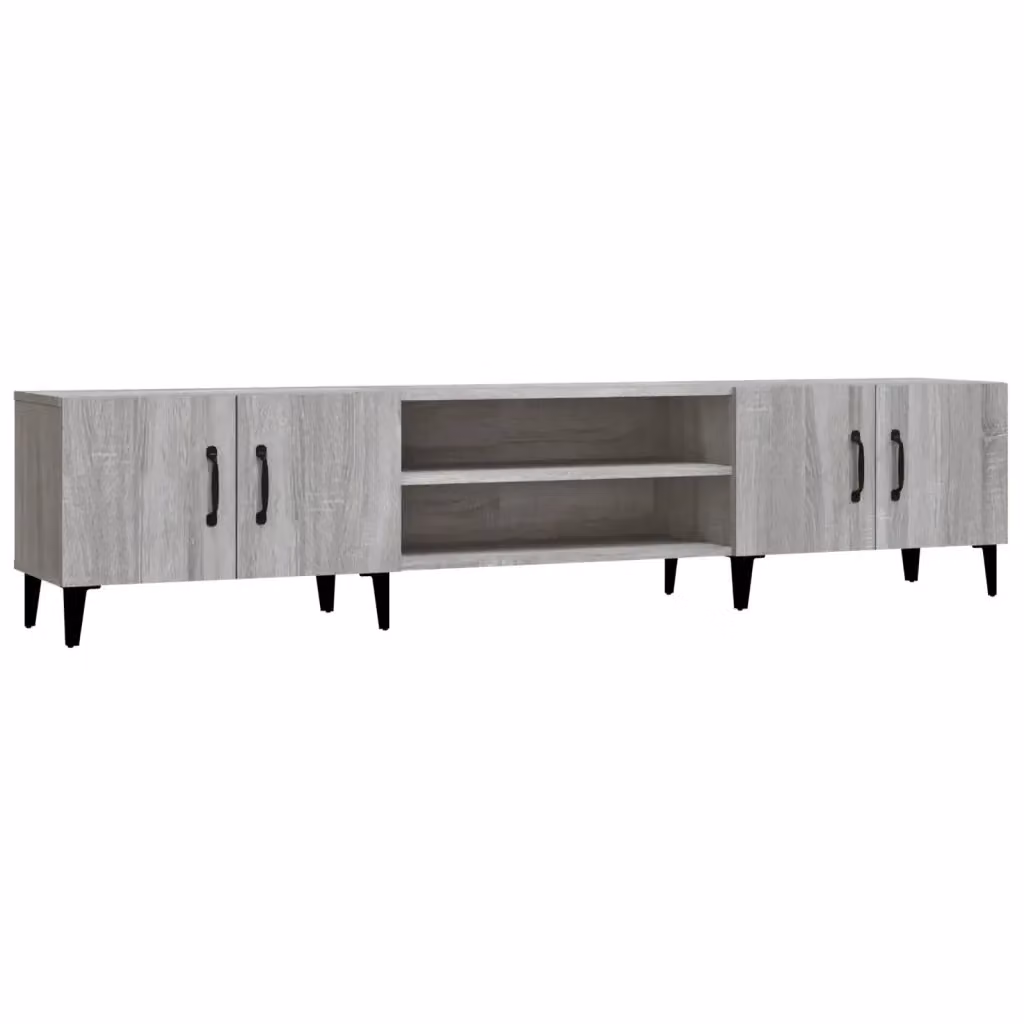 Mobile TV moderno vidaXL in legno e metallo grigio L: 180 cm, P: 31,5 cm, H: 40 cm – 2