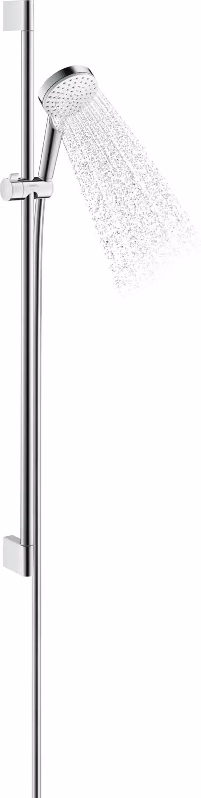 hansgrohe Ensemble de douche Crometta 1 jet EcoSmart avec barre de douche 90 cm, blanc/chrome, 26539400, 26539400