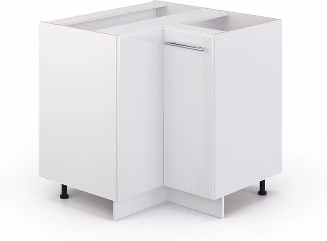 Mobile ad angolo cucina Fame-Line Bianco lucido/Bianco 80.5 cm senza piano di lavoro Vicco