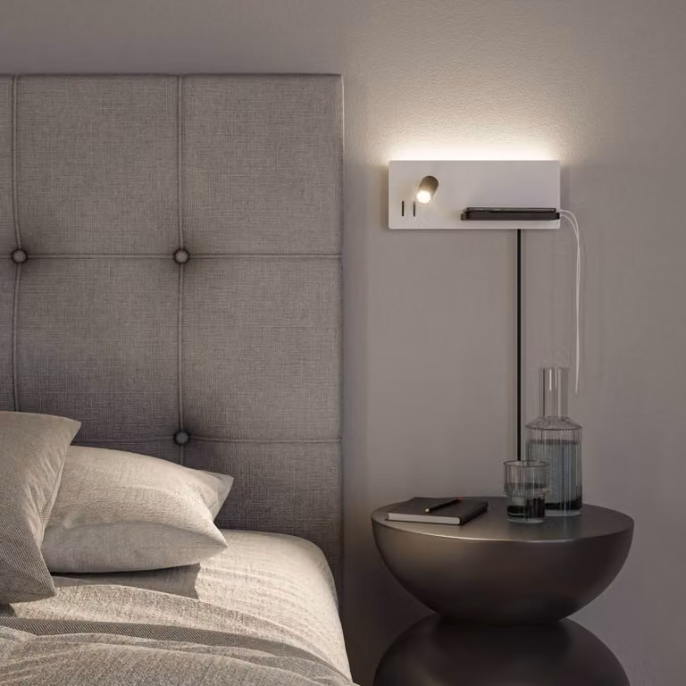 Paulmann Applique da parete a LED Serra, dimmerabile, Bianco / Opale, Camera da letto, Metallo, Moderno, Applique a LED