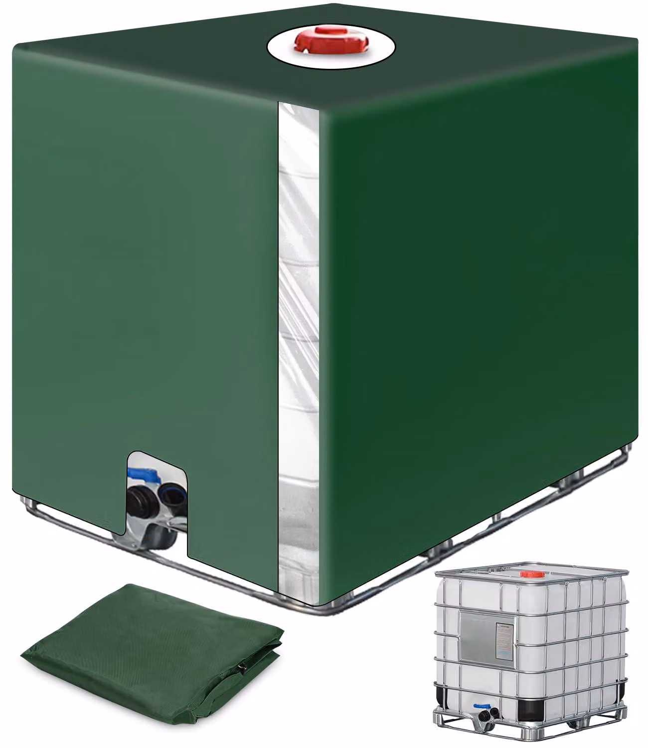 Copertura per serbatoio IBC da 1000 litri – impermeabile e con protezione UV – dimensioni 120 x 100 x 116 cm