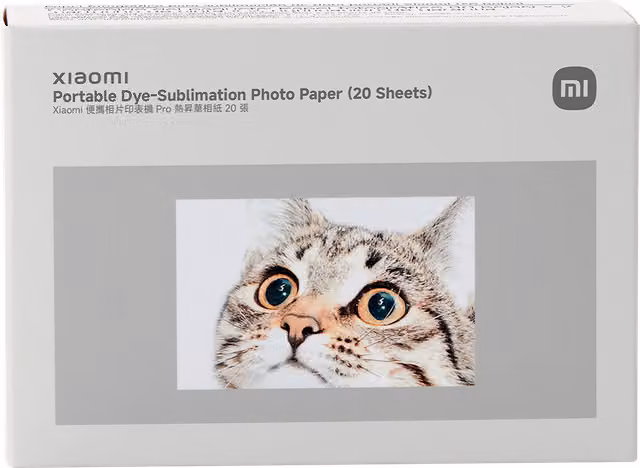 Carta Fotografica a Sublimazione Xiaomi Bianca, Confezione da 20 Fogli