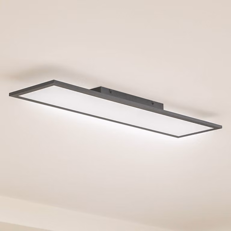 Pannello LED Enhife Lindby, Nero, Studio / Ufficio, Moderno, Plafoniera LED