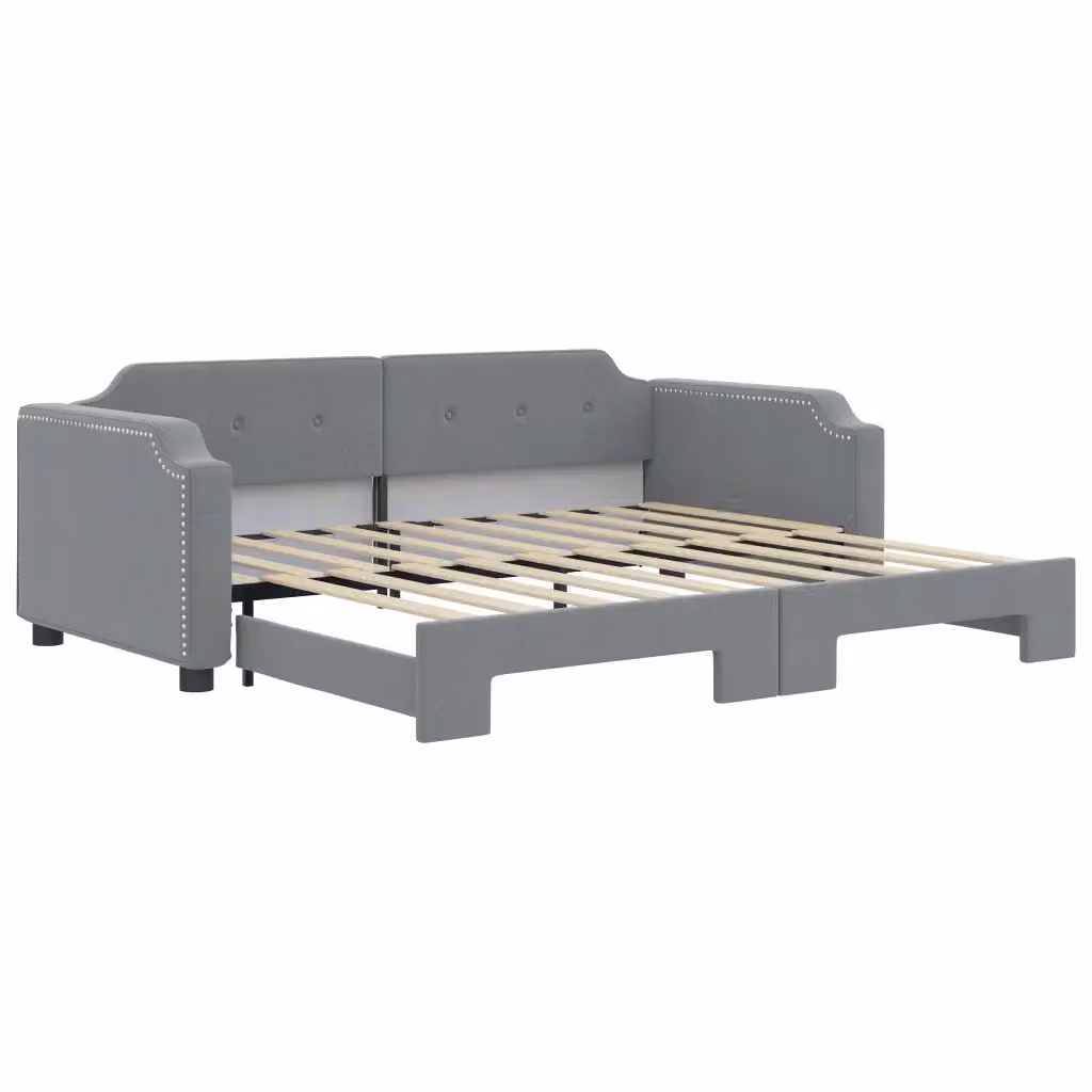 Divano Letto Moderno vidaXL Grigio con Struttura Imbottita per Soggiorno e Camera da Letto L/P/H: 110 x 110 x 66,5 cm – 2