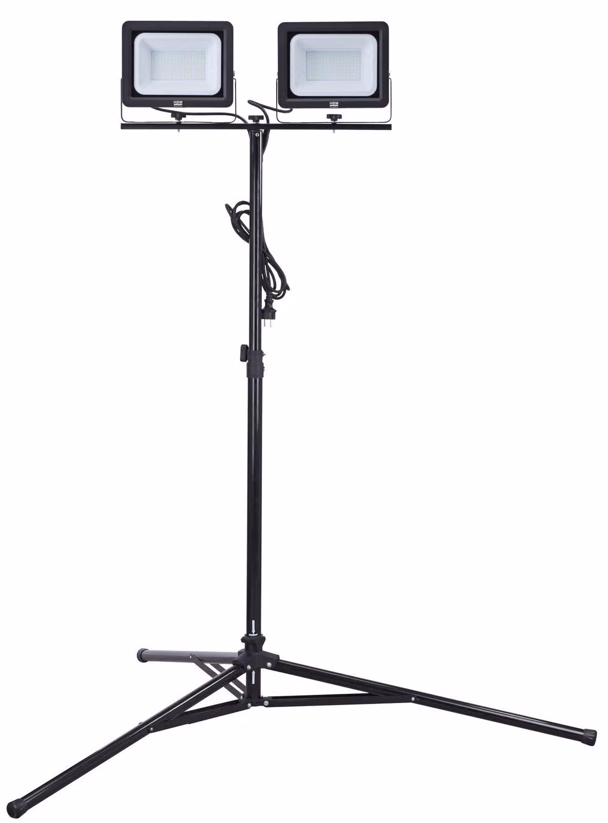 Lampada da cantiere HBM a doppio LED con treppiede, 5000 K