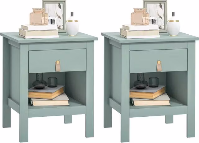 Comodino XYLO con cassetto e vano aperto Verde L 45 cm, P 40 cm, H 55 cm