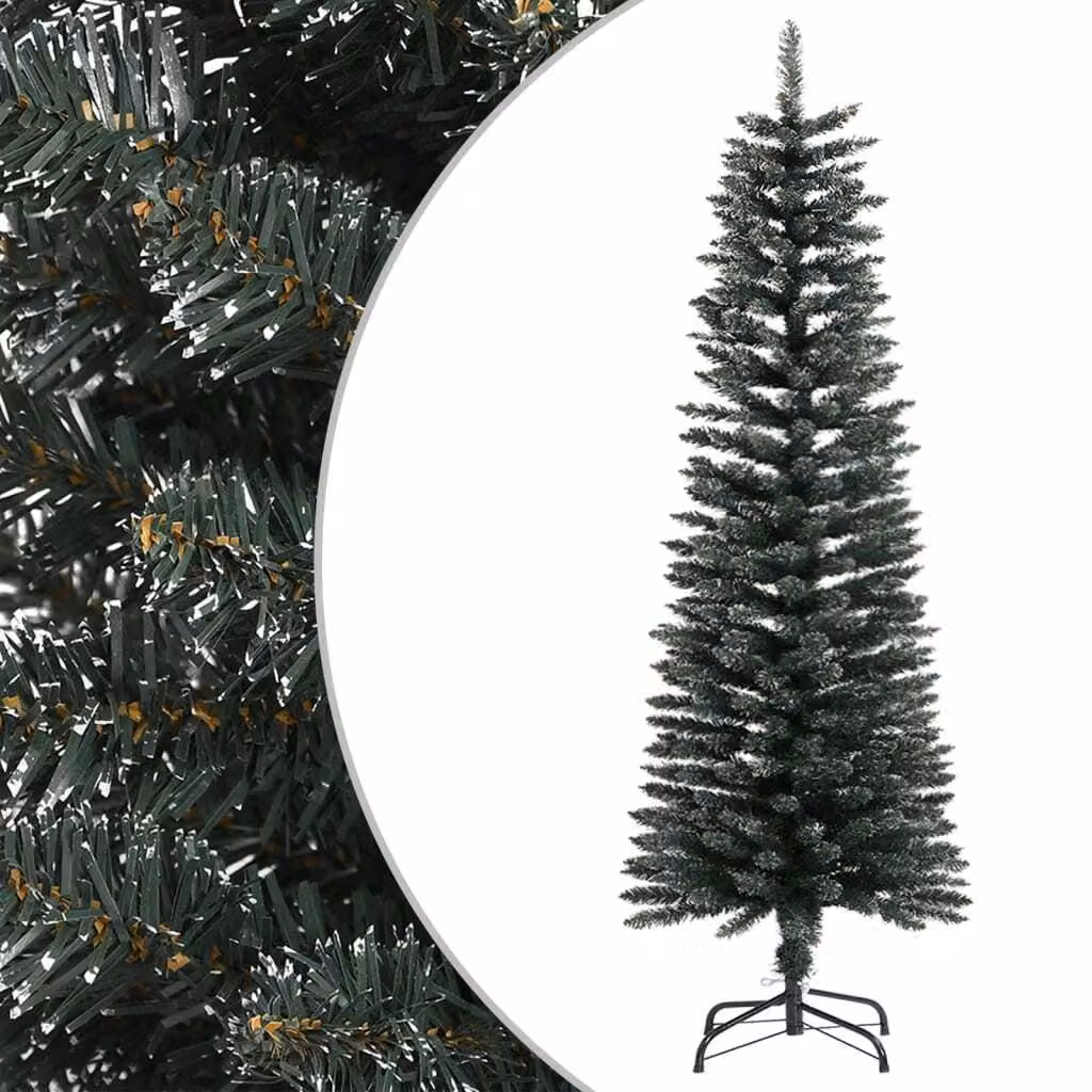 Maison Exclusive - Albero di Natale artificiale con supporto, forma slanciata, colore verde, 120 cm, materiale: PVC