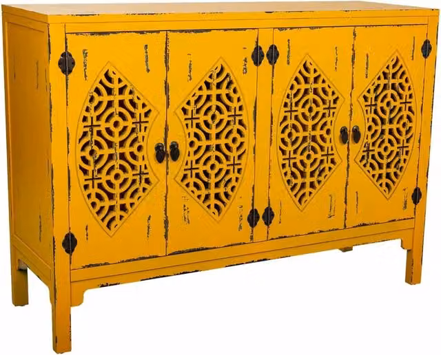 Credenza in legno gialla 120x40x86,5