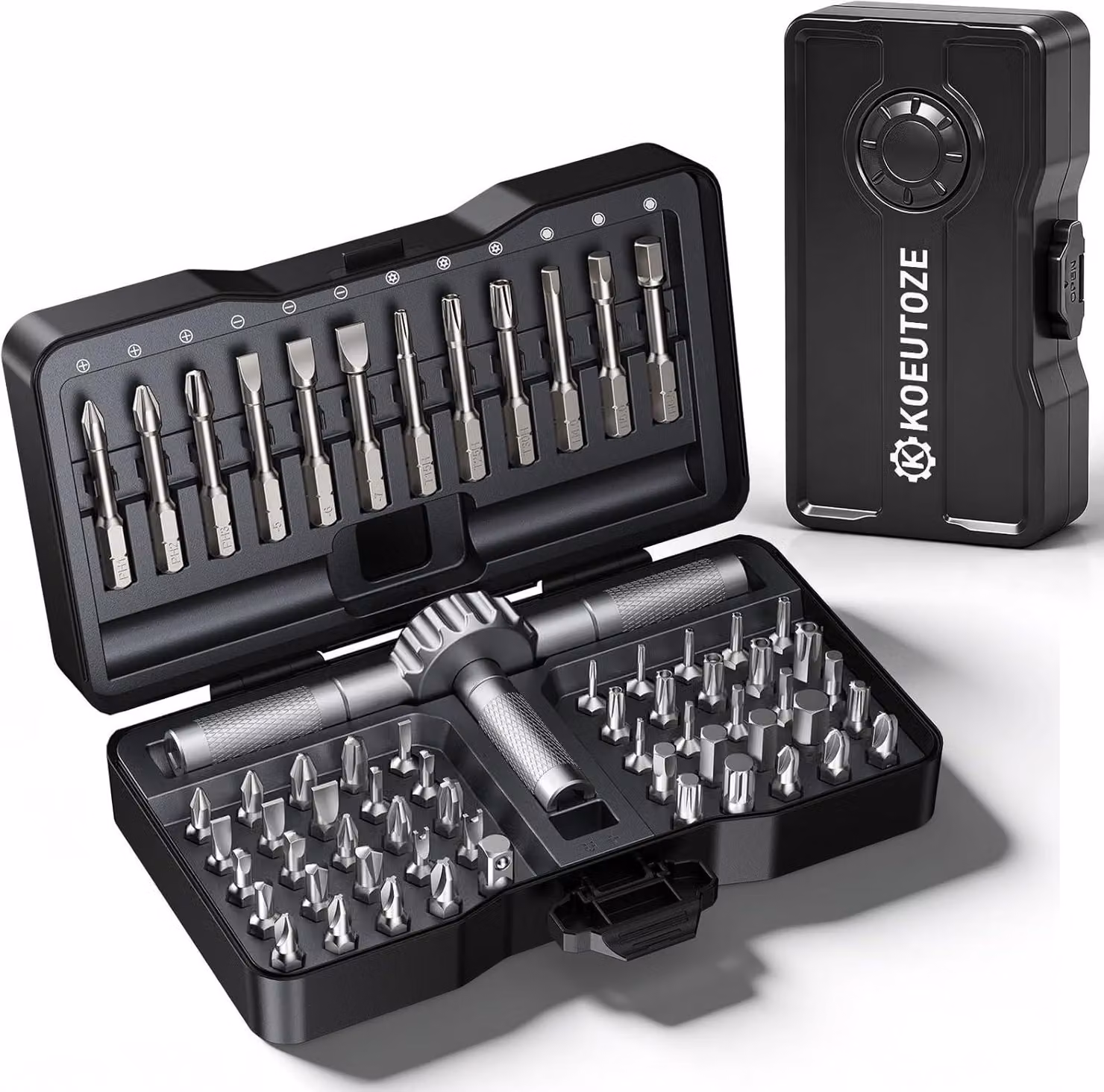 Set di cacciaviti 66-in-1, con punte in acciaio S2, manico in alluminio, ideale per l'officina