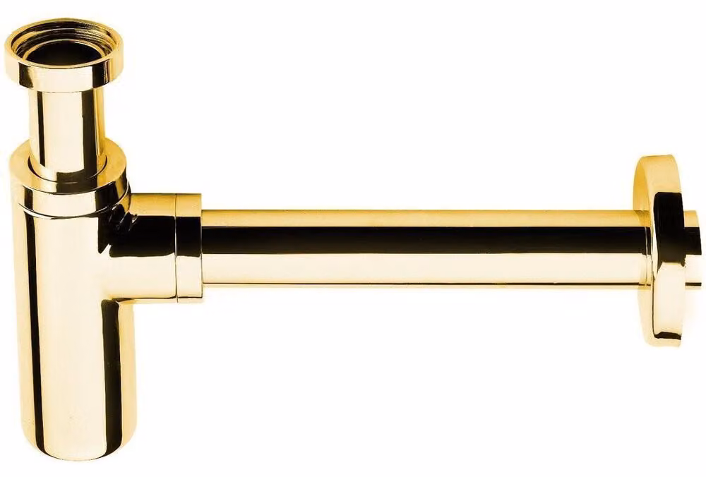 Sapho Siphons - Sifone per lavabo 1 1/4, scarico 32 mm, rotondo, oro SI517