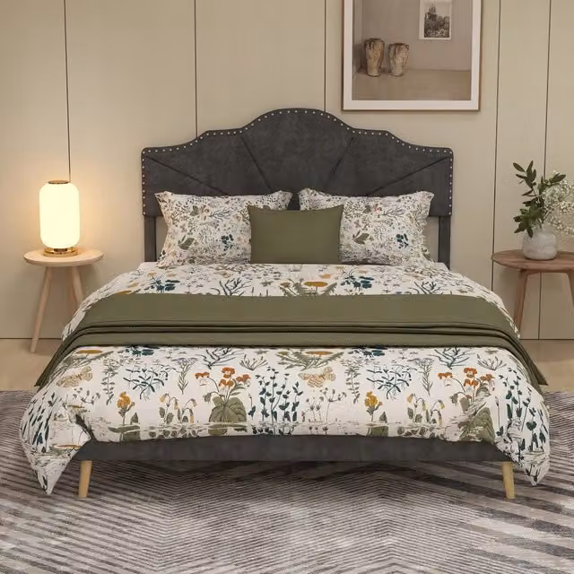 Letto matrimoniale minimalista - Xylo - 160x200 - Grigio