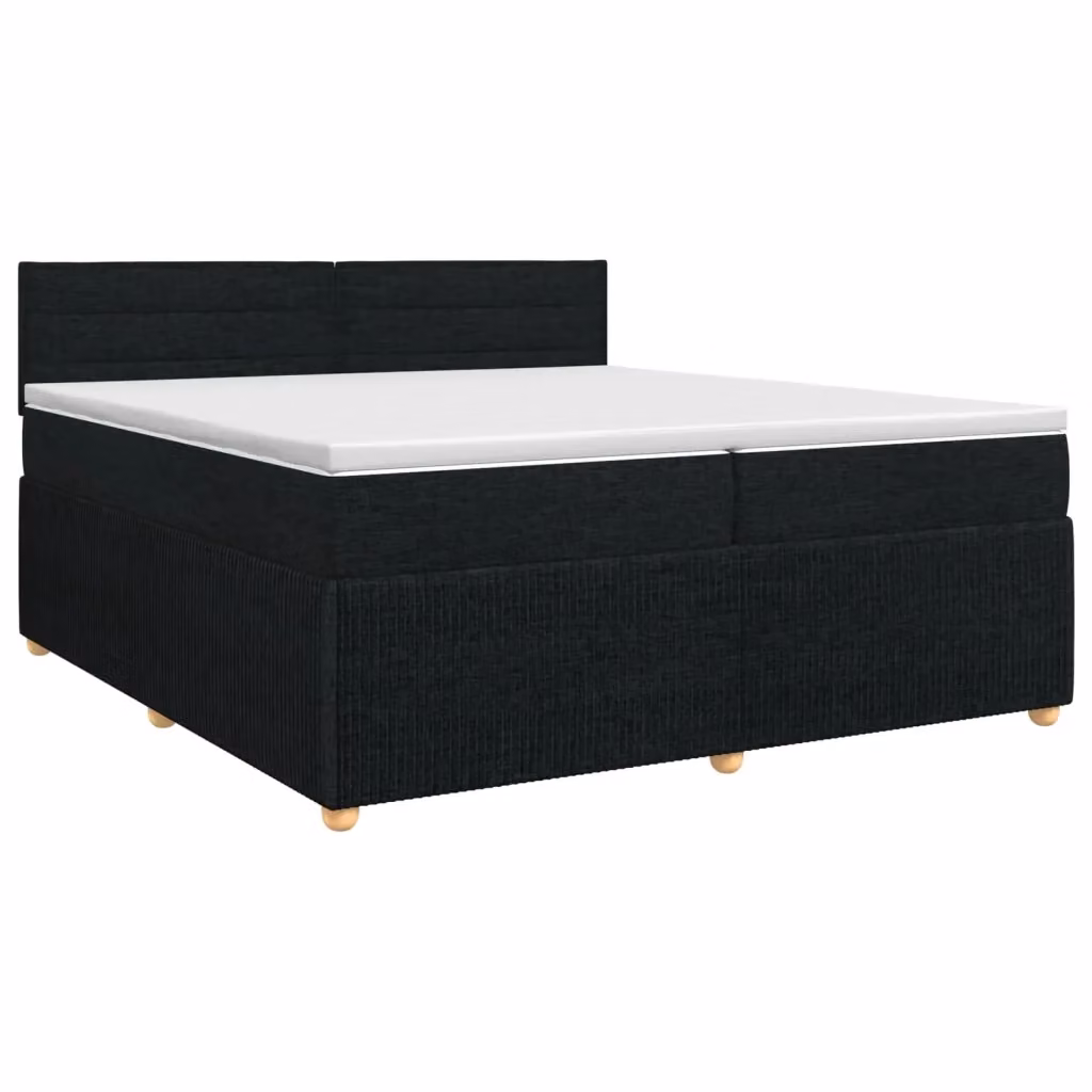 Letto box spring con materasso vidaXL in tessuto nero L/P: 200 x 200 cm – 2