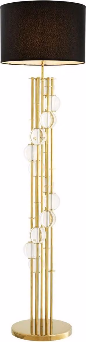 Casa Padrino lampada da terra oro/nero Ø 48 x H. 176 cm - lampada di design con vetro di cristallo - lampada per soggiorno