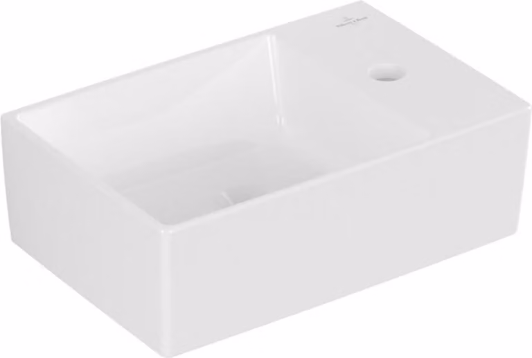Villeroy & Boch Memento 2.0 lave-mains, 1 trou pour robinet, sans trop-plein, poli, 400x260mm, 43234GR1, 43234GR1