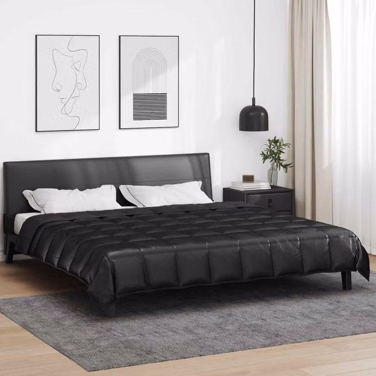 Piumone Completo Annuale vidaXL in Microfibra Traspirante e Anallergica, Nero, 200 x 200 cm
