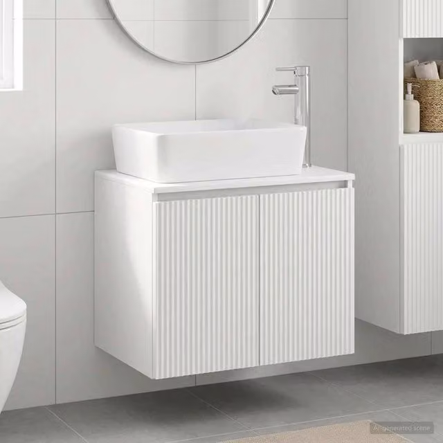 Mobile da bagno sospeso moderno vidaXL in MDF bianco opaco – 1