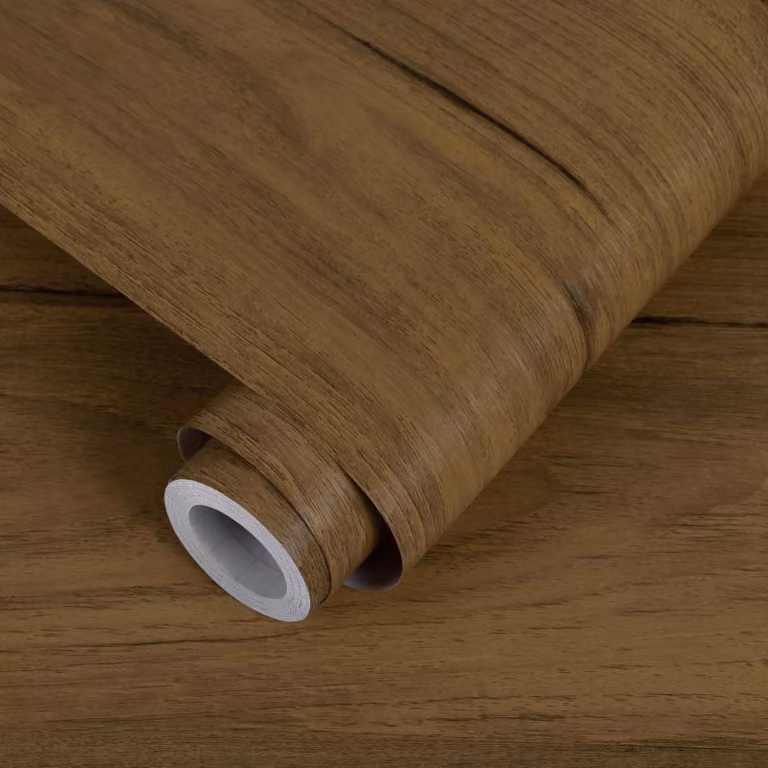 Omgoods - Carta da parati in vinile autoadesiva, effetto legno marrone, per mobili - Impermeabile e removibile, 60 x 500 cm