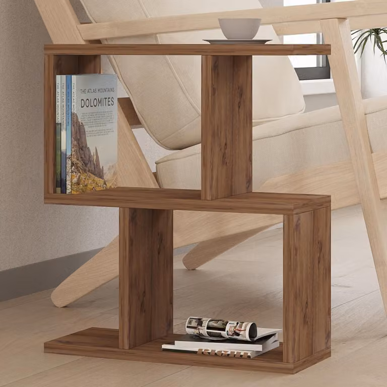 Lauriano - Tavolino da Salotto, 45x17x51h cm Marrone Rovere Scuro, 2 Vani