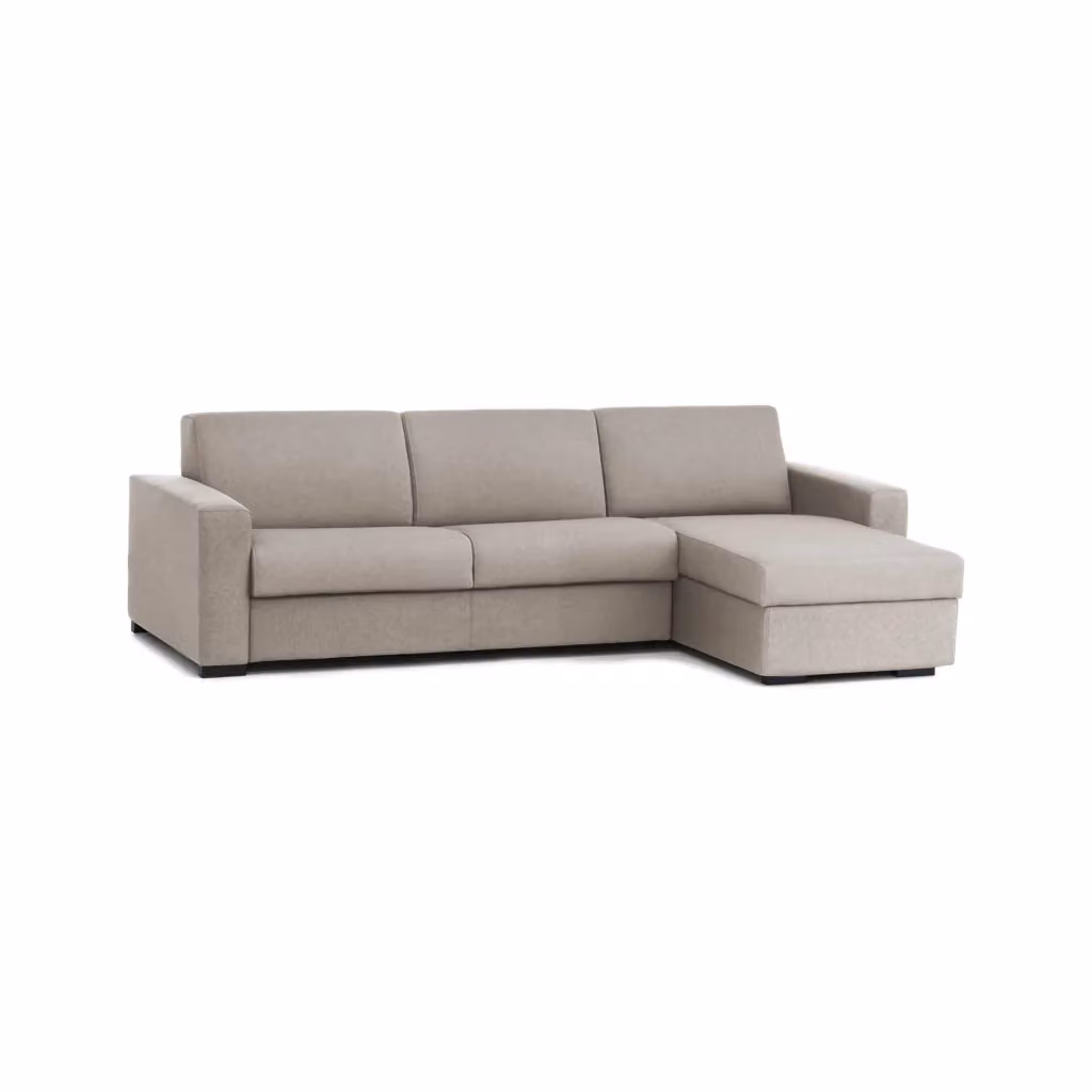 Divano con penisola reversibile Talamo Italia, modello Azechiele, design moderno a L, Made in Italy, L: 260 cm, P: 95 cm, Grigio Tortora – 2