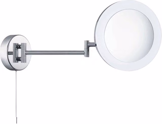 Applique Moderna Magnifying in Metallo Cromo e Vetro con Luce LED 4W 4000K Argento