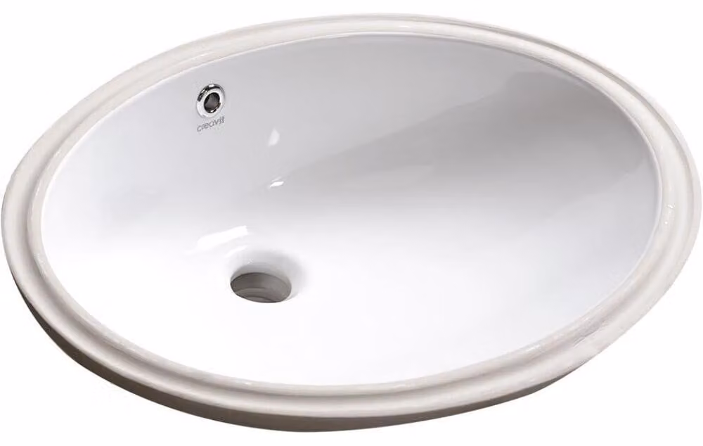 Lavabo sottopiano in Vetroceramica 57x43cm, bianco