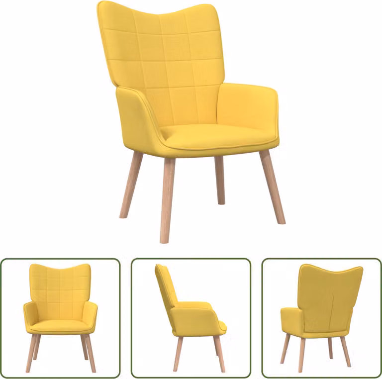The Living Store Poltrona Relax in tessuto giallo senape