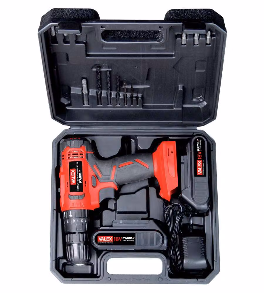 Valex Trapano Avvitatore Percussione 18V Family-Tech2V Impact 218 con Valigetta e Accessori
