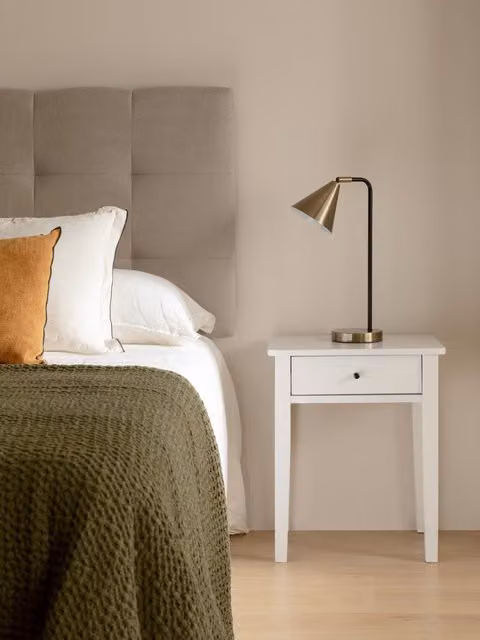 Comodino Bonnet Kenay Home bianco con 1 cassetto