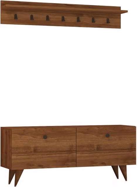 Mobile da ingresso in legno "Rupa" - 113 x 35 x 48 cm - Marrone